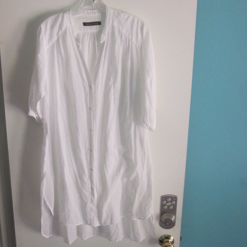 Mizuiro - Ind Japanese Minimalist Size M Layering White Cotton Summer Dress